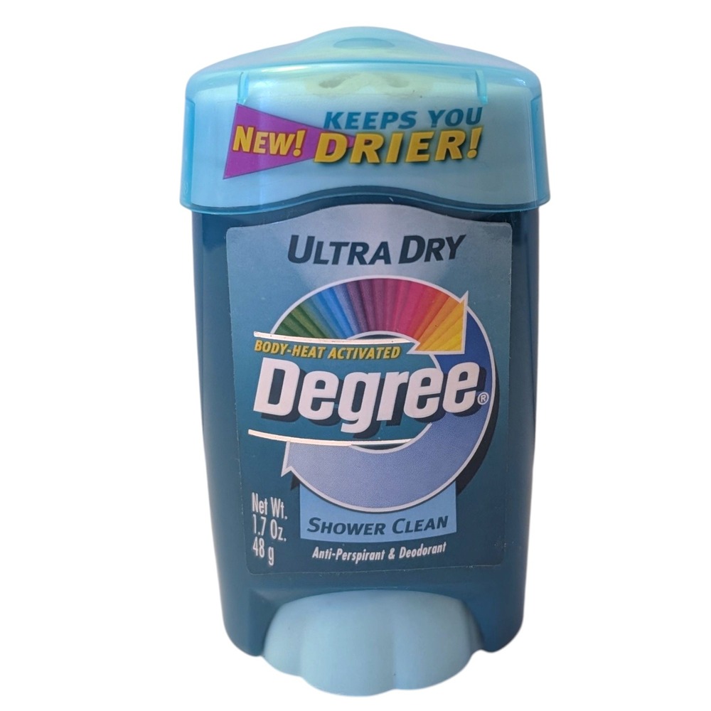Degree Ultra Dry Shower‎ Clean Anti-Perspirant Deodorant 1.7 oz NOS Talc VTG 90s